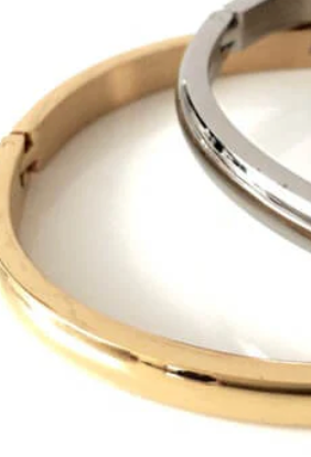 Sofia-Hinge Bangle 14K Gold Stainless Steel Waterproof