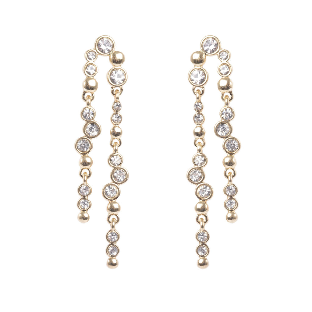 Sweet droplets gold double earrings