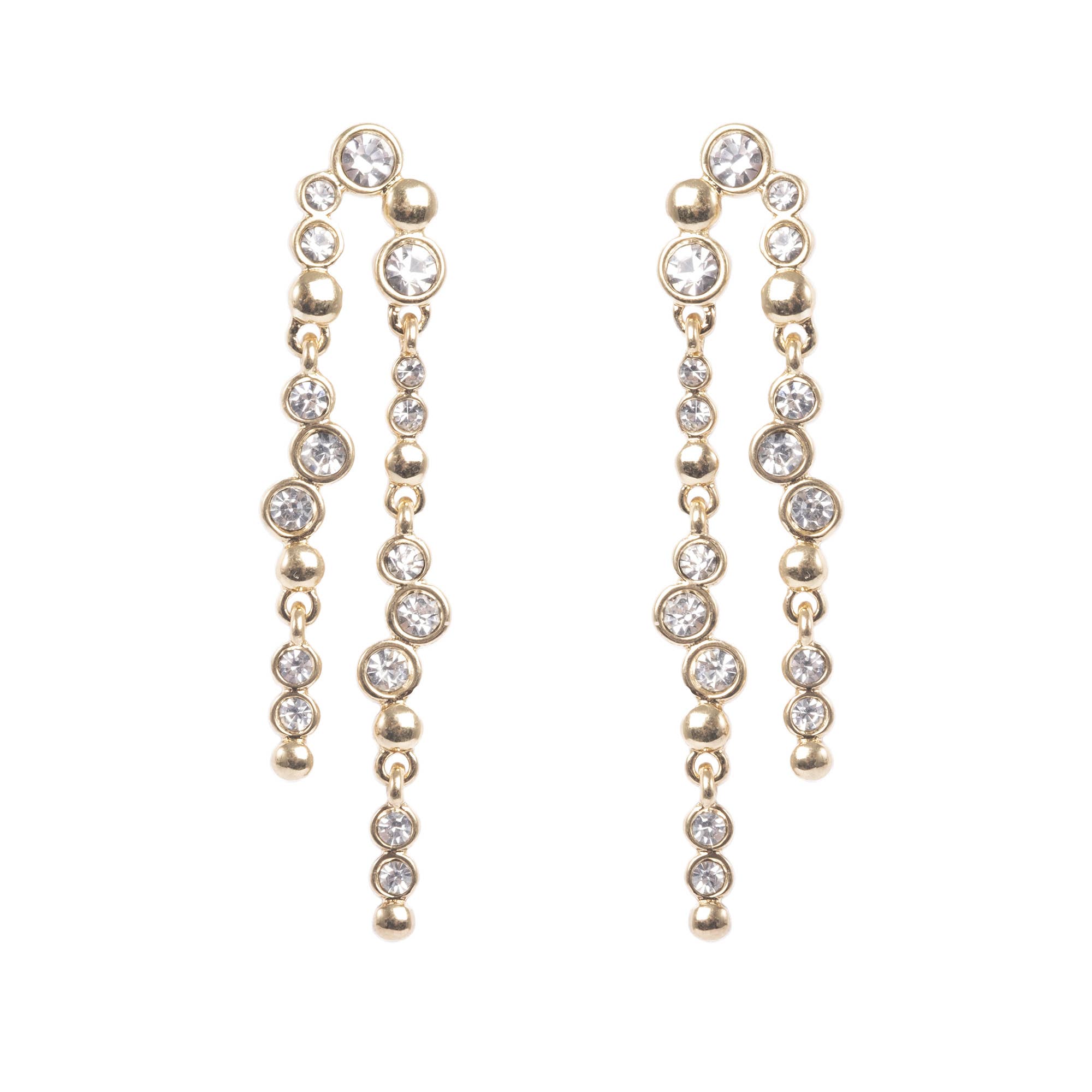 Sweet droplets gold double earrings