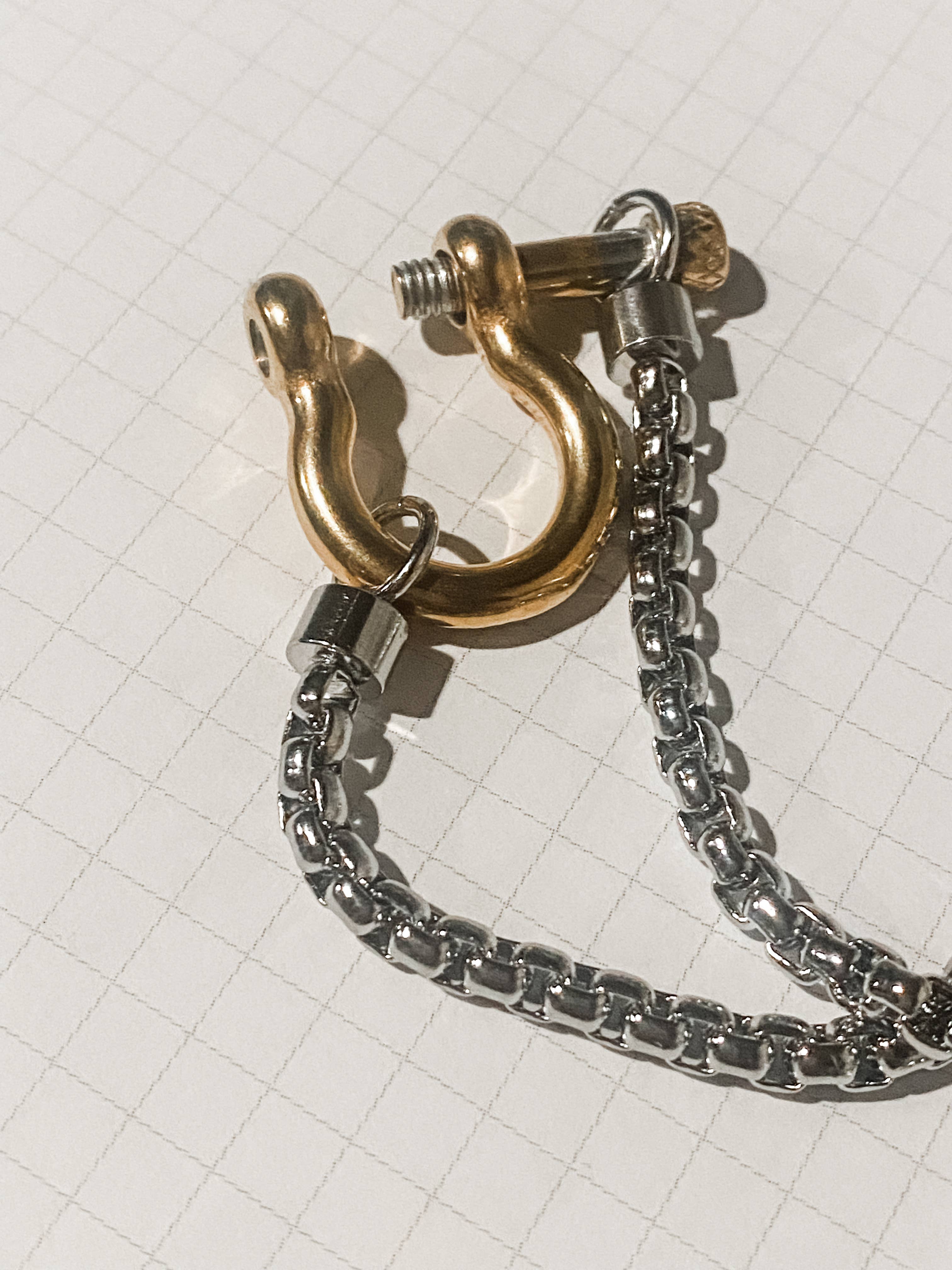 Carabiner Horse Bit Charm with Wheat Chain Stainless Necklace