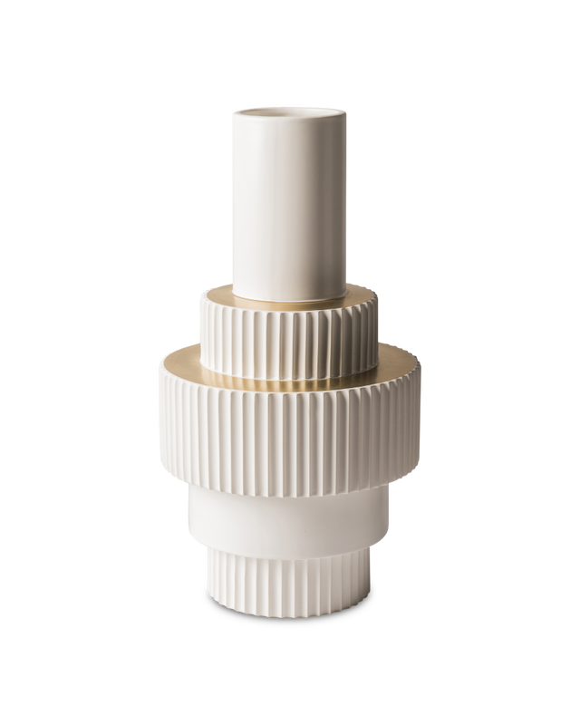 Gear White Vase