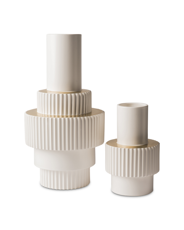 Gear White Vase
