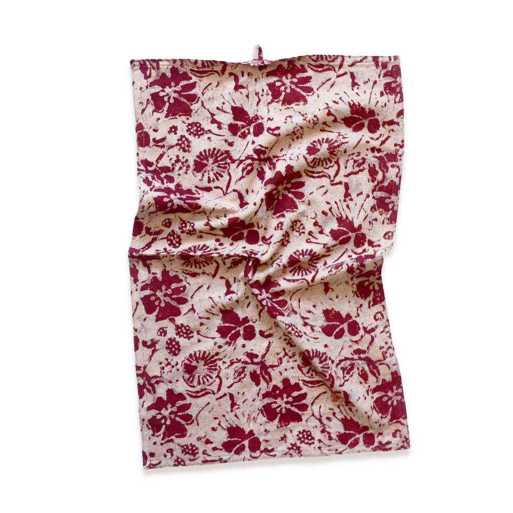 Cotton Kitchen Towel Hand Block Printed | Bloom Tea Towel