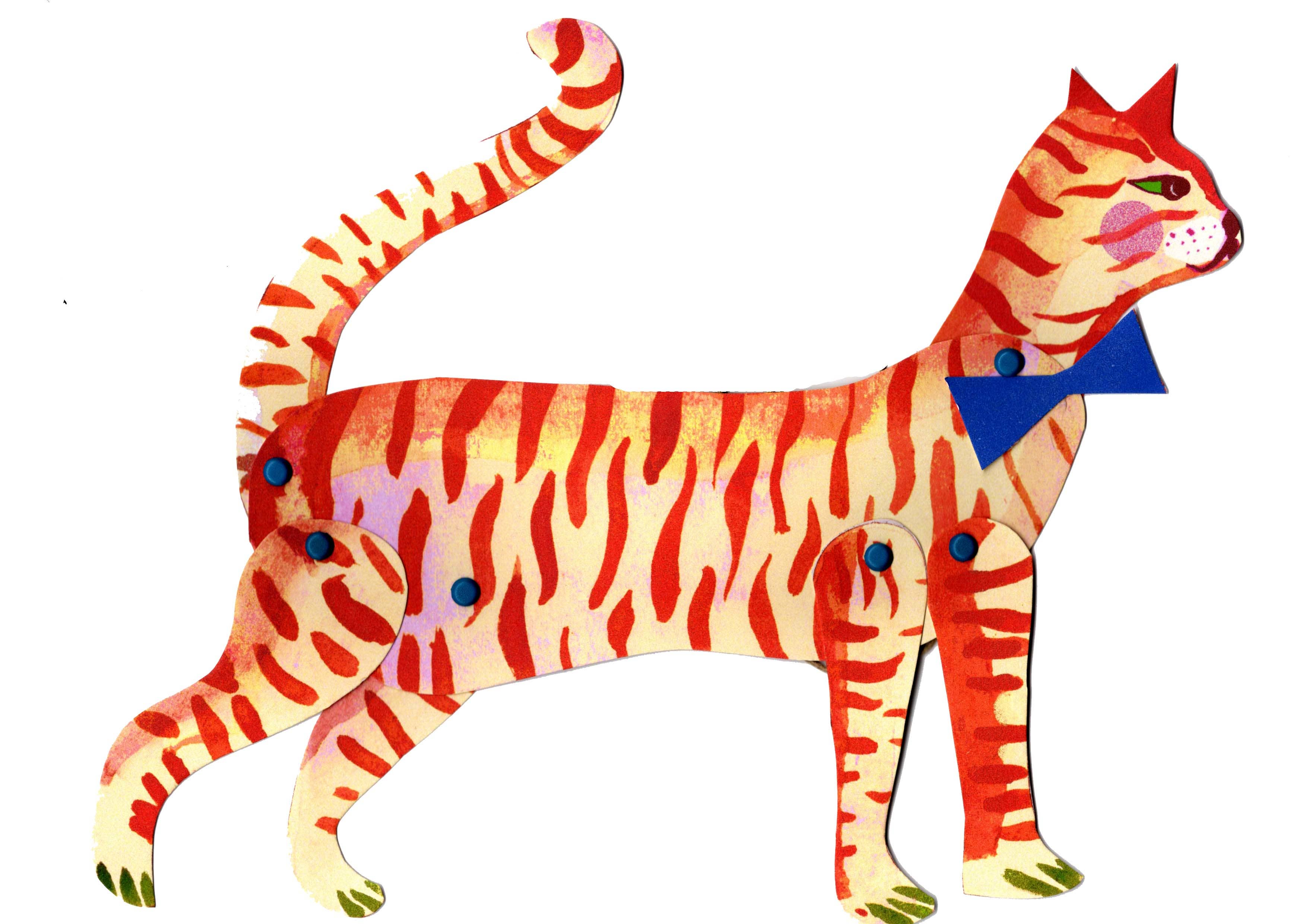 Cut and make Ginger cat puppet
