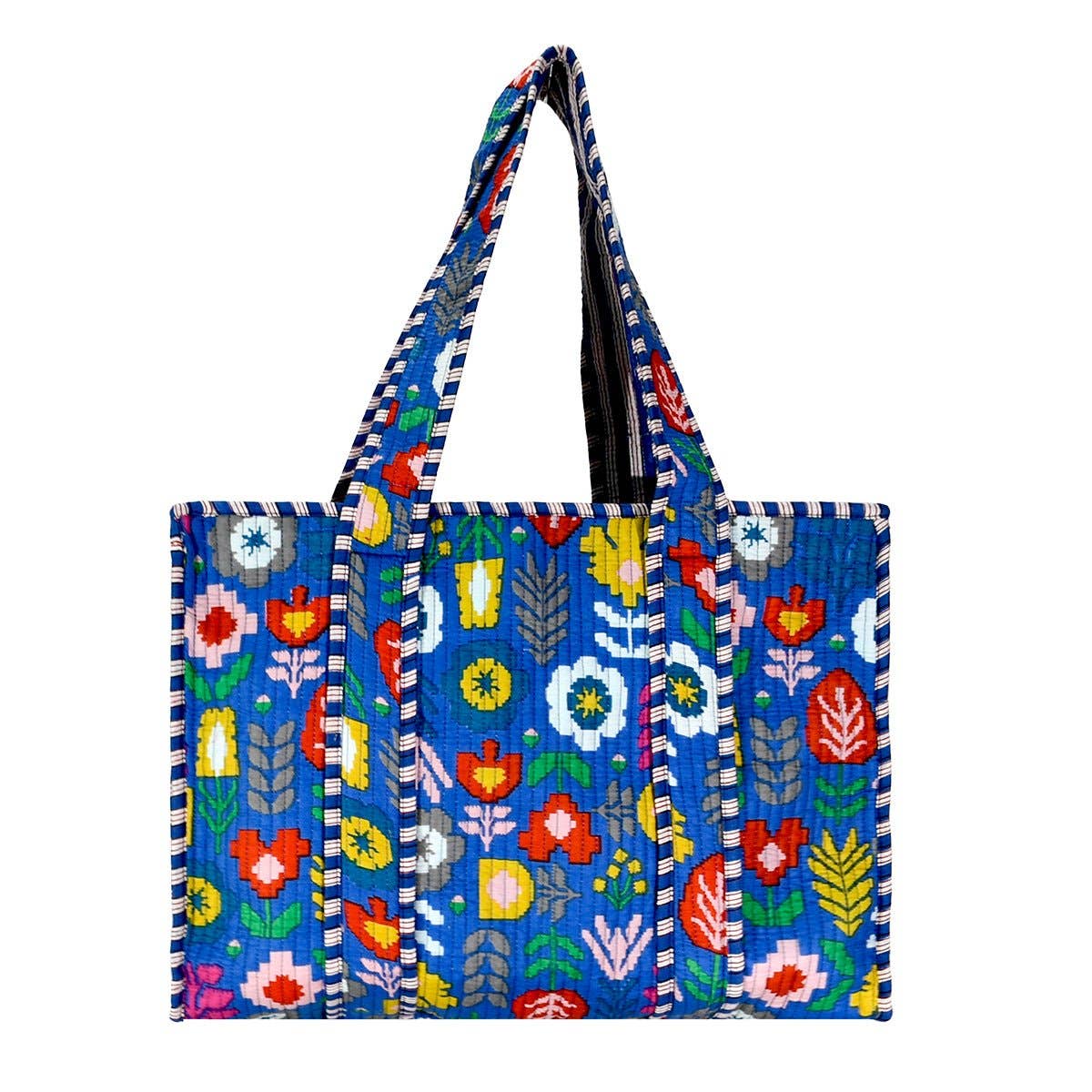 Cotton Block Print Tote Bag- Small