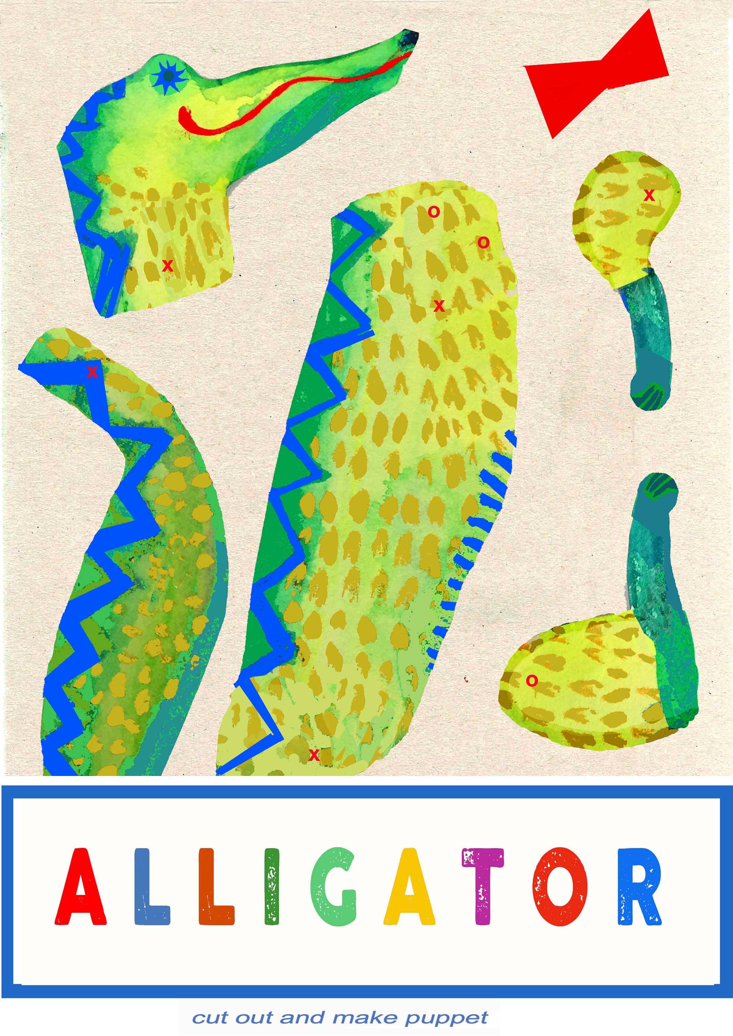Cut and make Alligator puppet