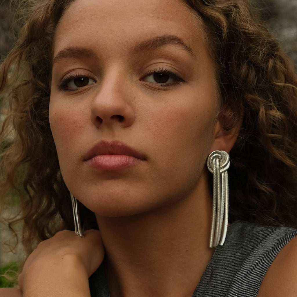 Silver Knot Earrings