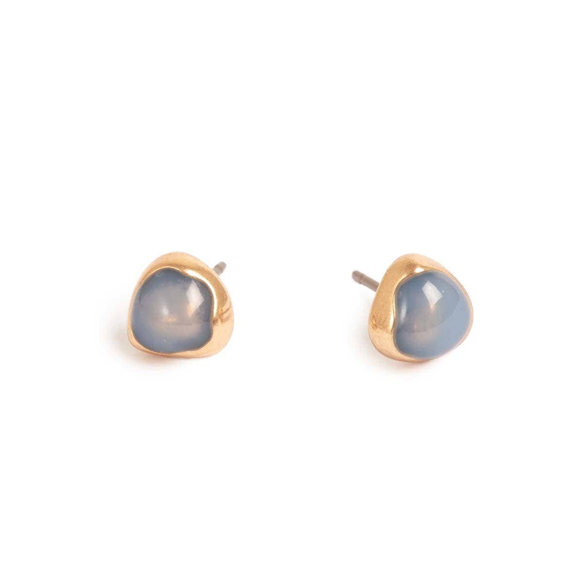 Enamel Blue Stud Earrings 