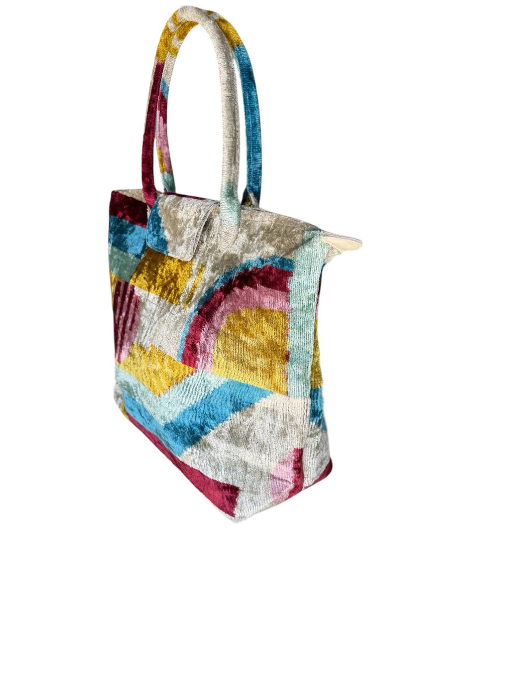 Silk Velvet Ikat Large Zippy Bag