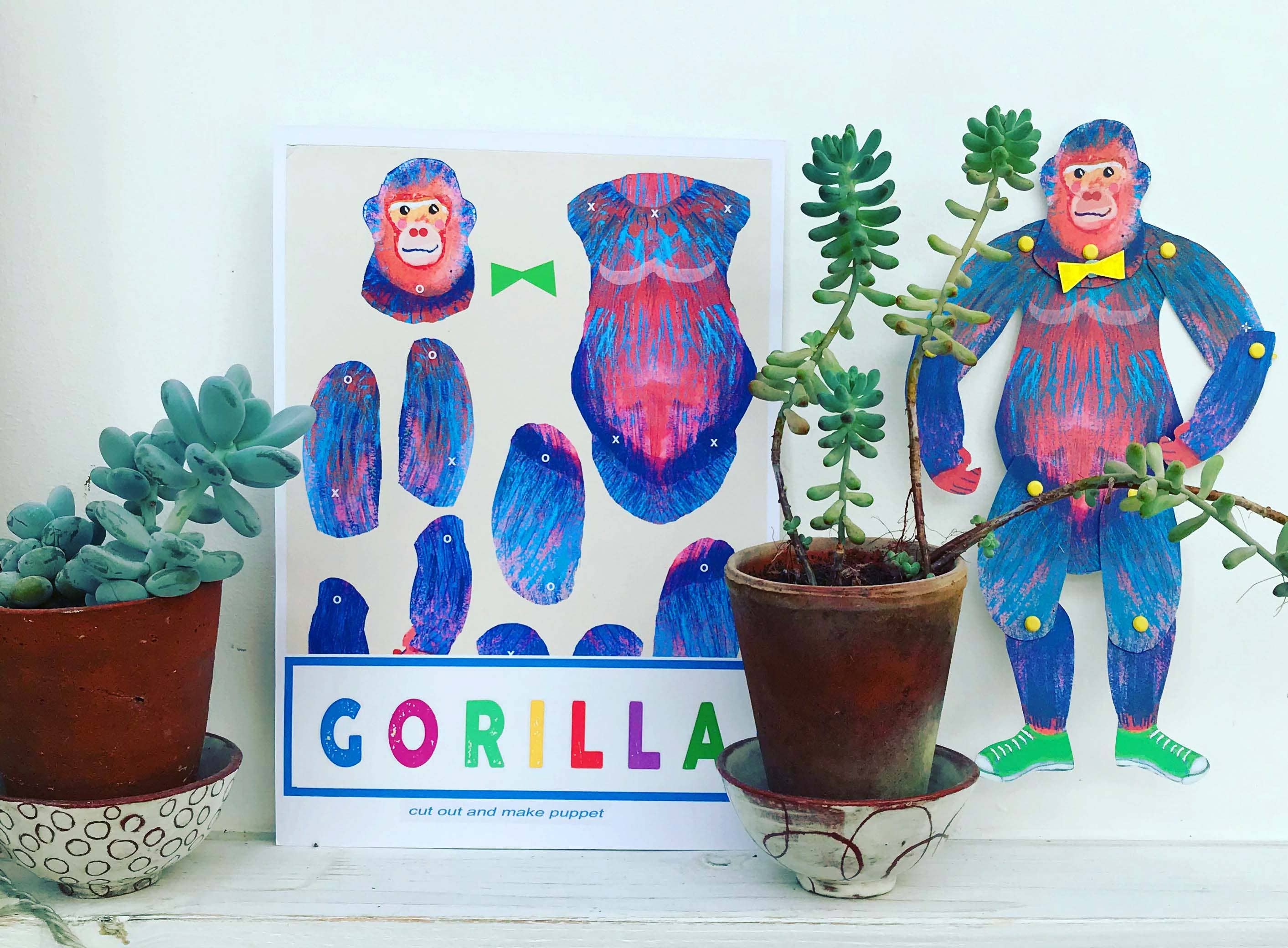 Cut and make Gorilla  puppet