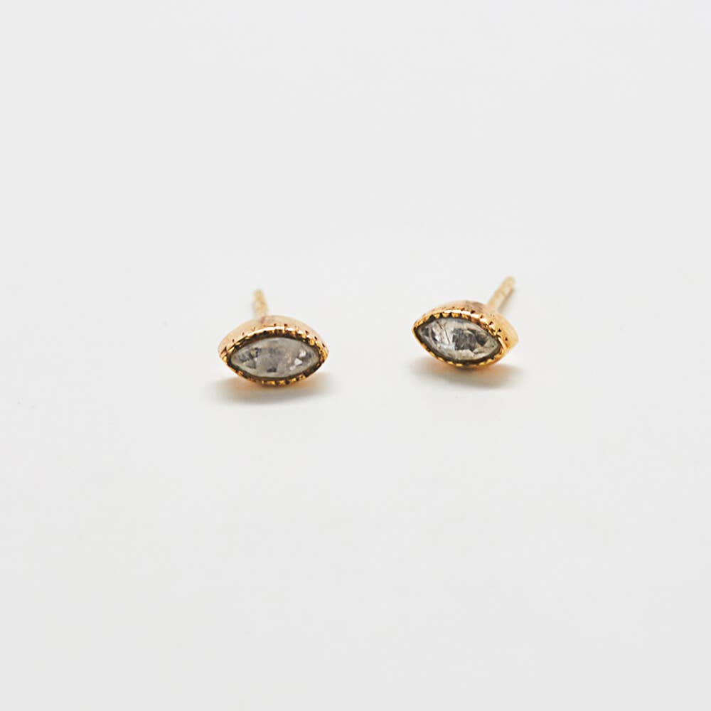 Rainbow Semi-Precious Gemstone Moonstone Teardrop Earrings
