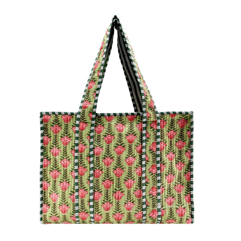 Cotton Block Print Tote Bag - Large