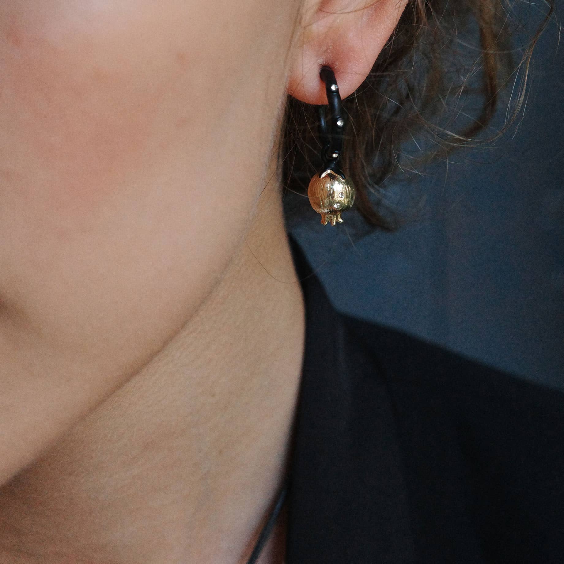 Rose Hip gold hoop earrings