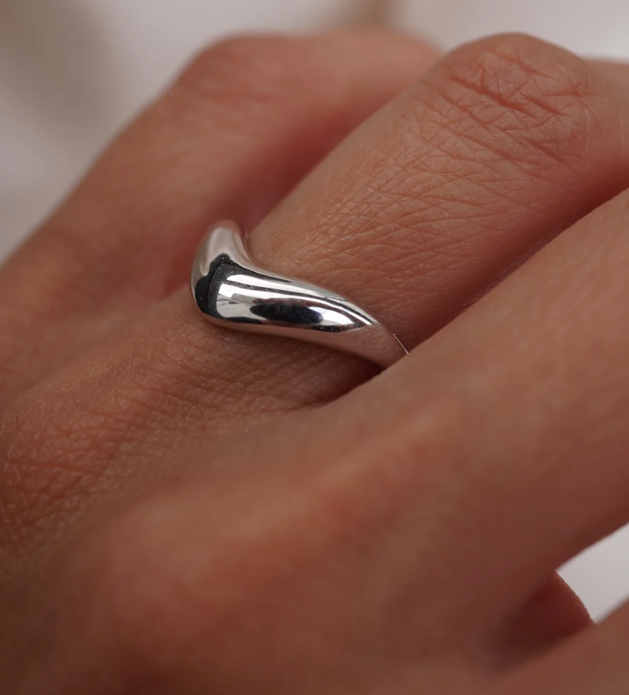 Wave Simple Band Ring PVD Plated- Waterproof stacking ring