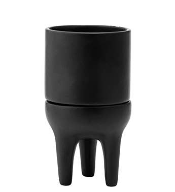 Black Footed Planter with Saucer