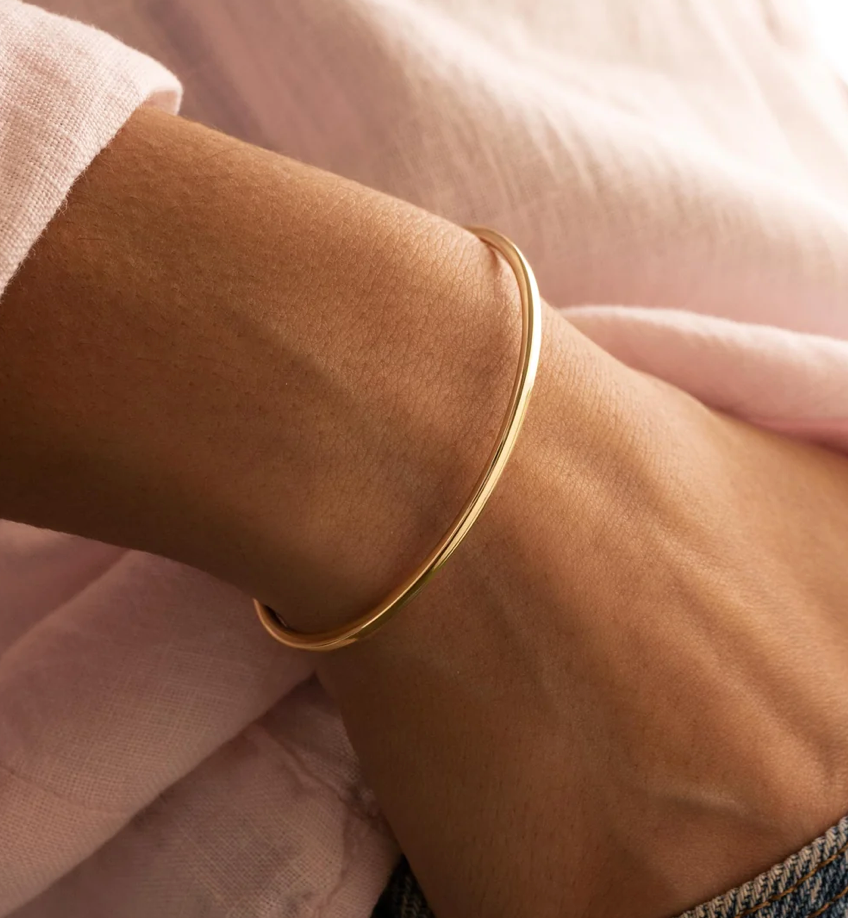Sofia-Hinge Bangle 14K Gold Stainless Steel Waterproof
