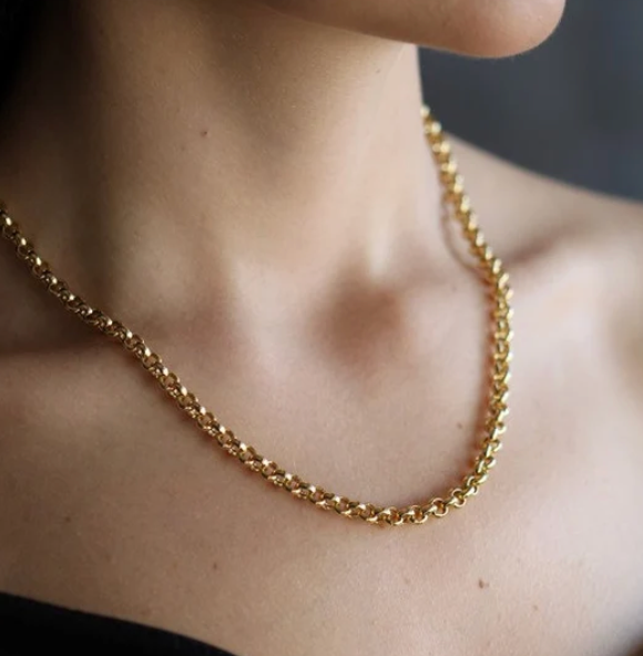 Jana - Rolo Chain Necklace Waterproof 18K Gold PVD