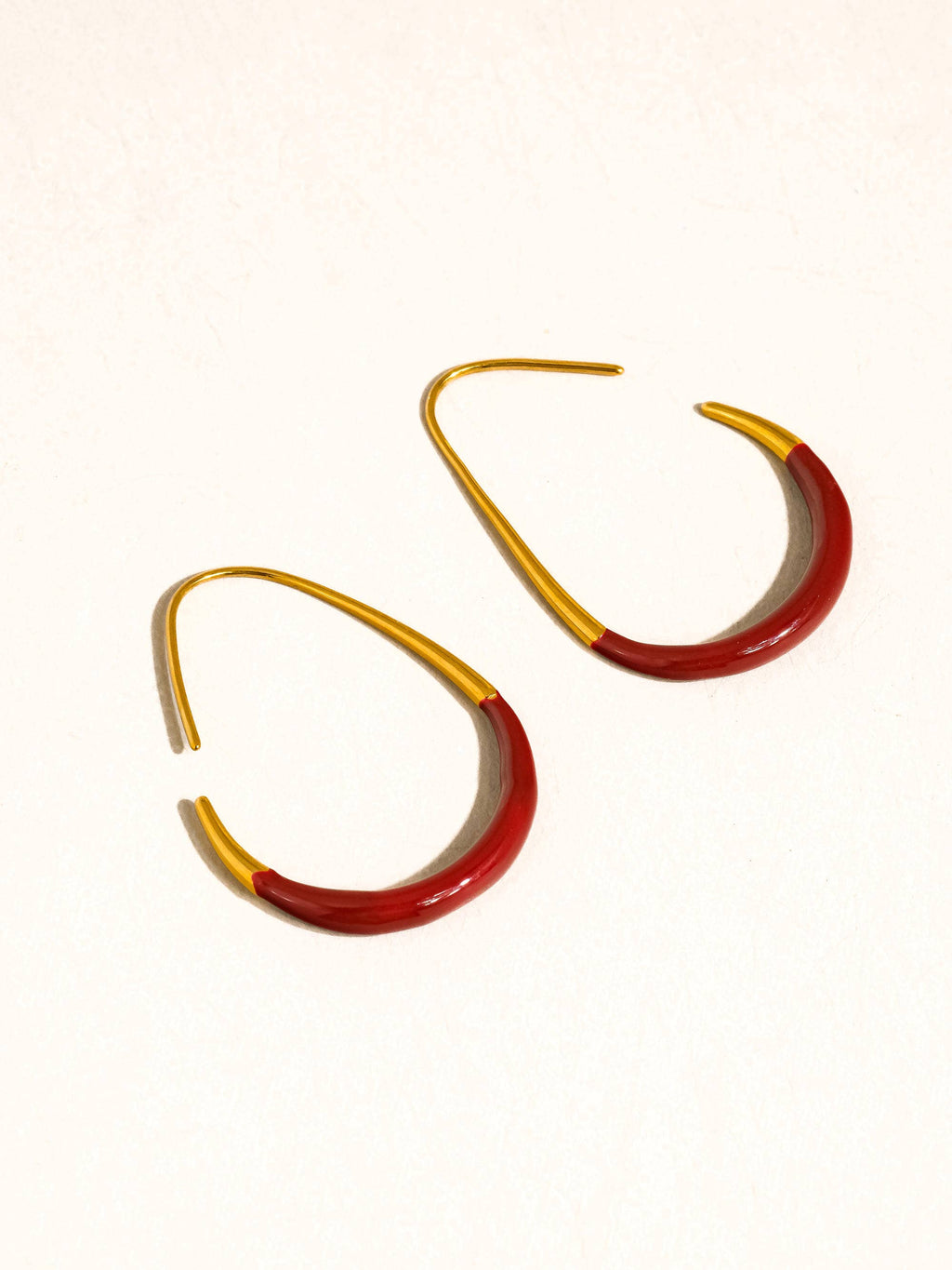 Perchée 18K Gold Non-Tarnish Enamel Hoop Earrings
