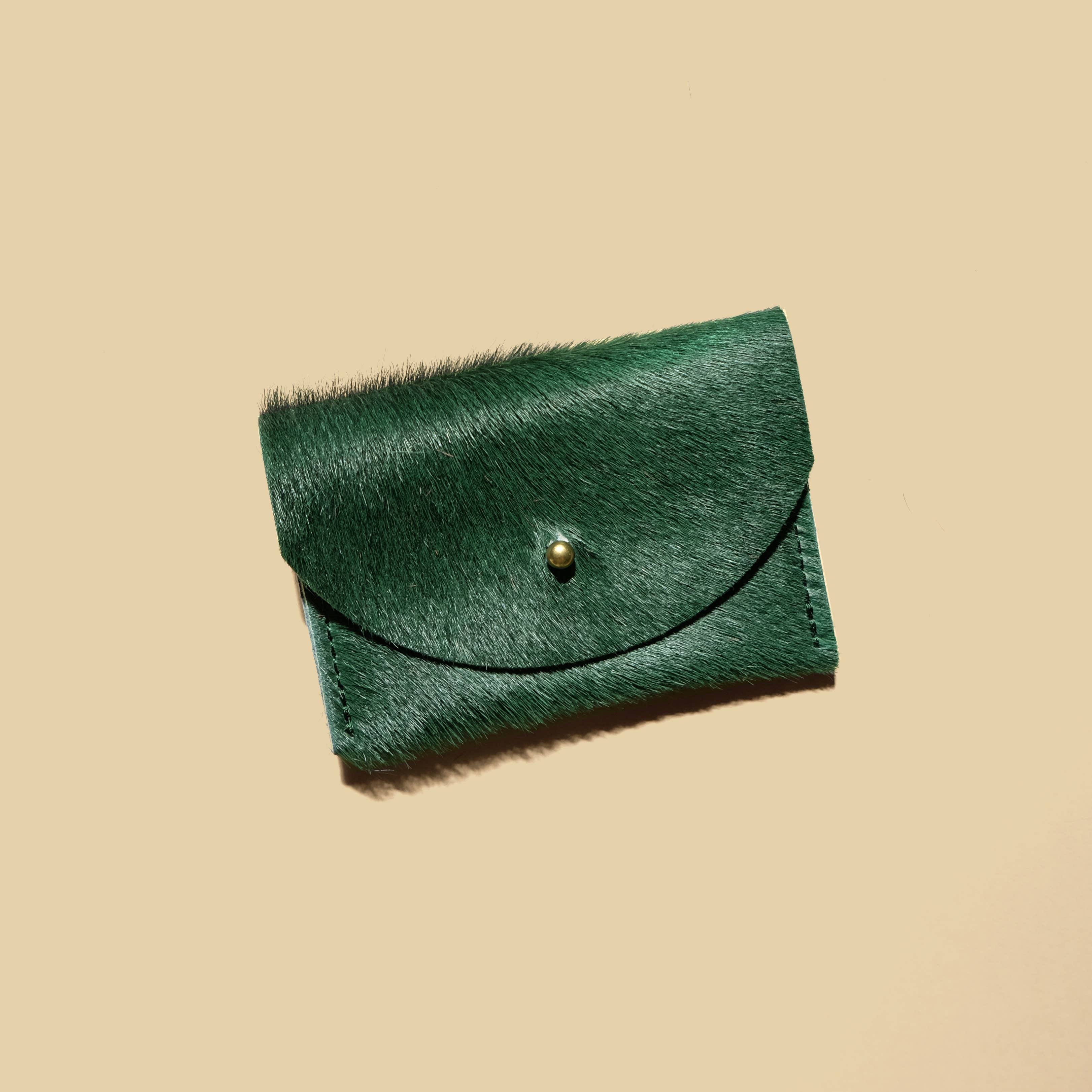 Cardholder - Kelp Hair on Hide