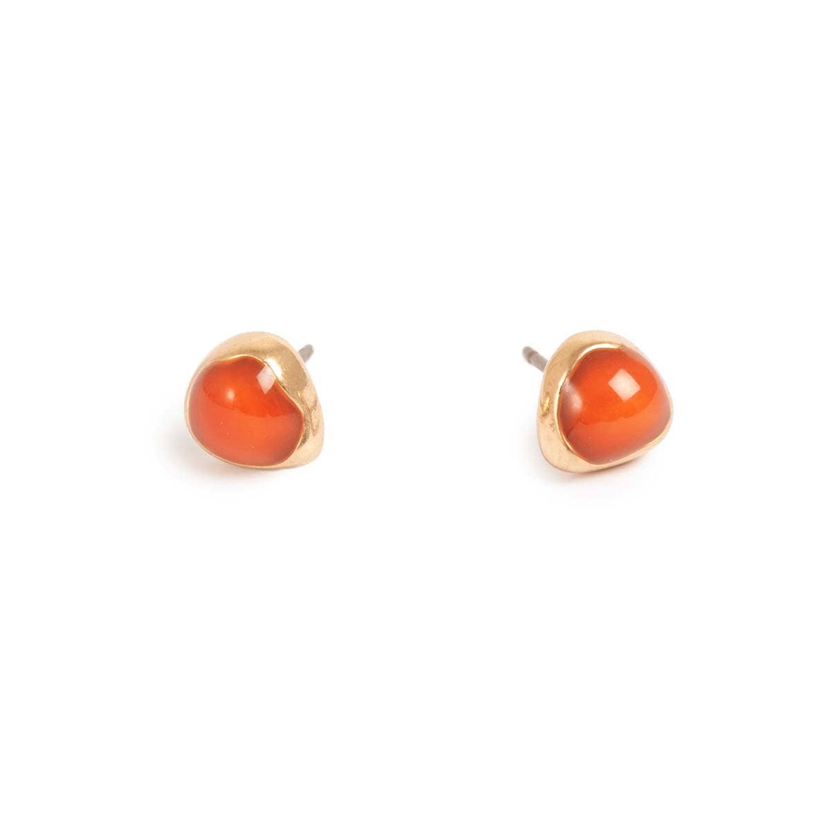 Enamel orange stud earrings