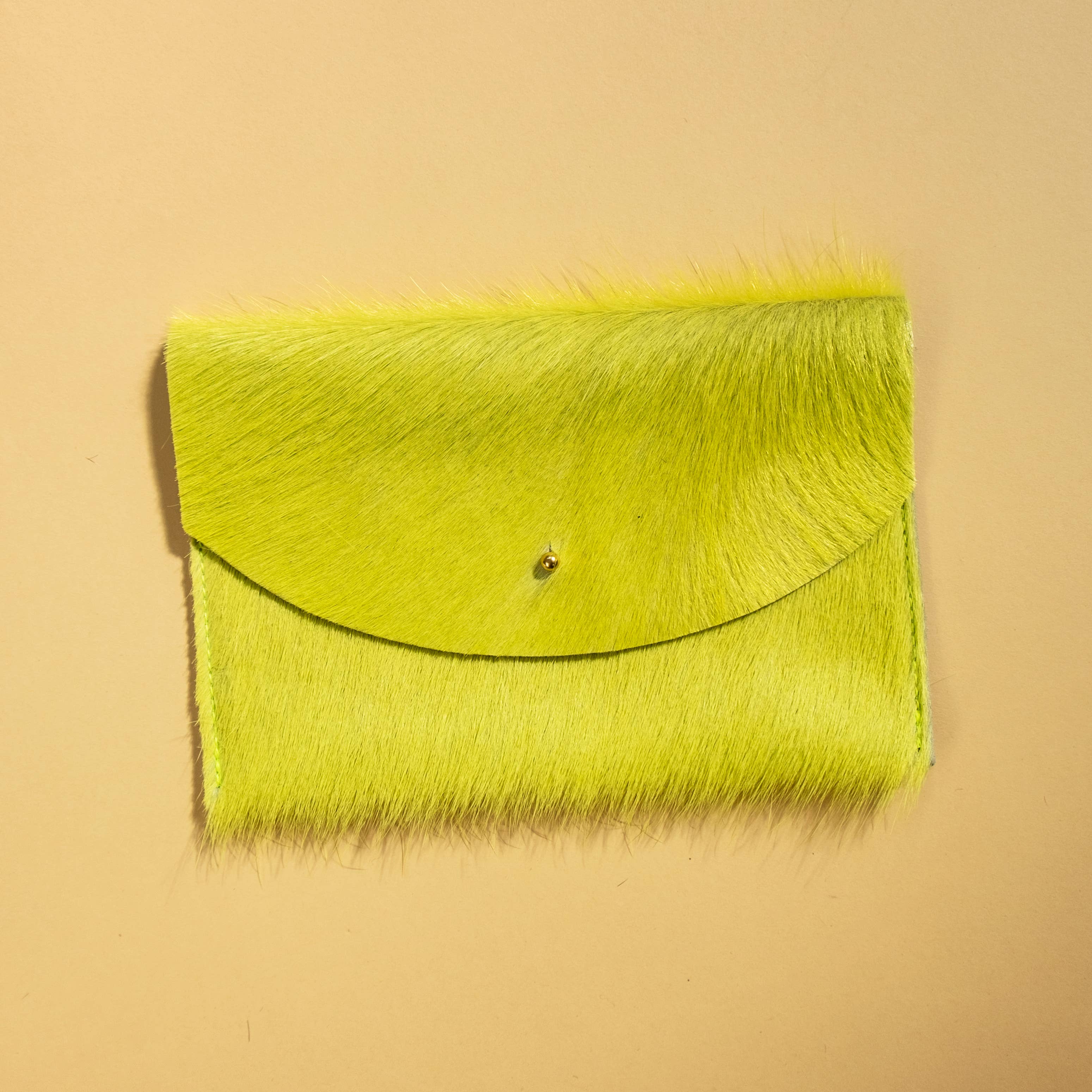 Envelope Pouch - Chartreuse Hair on Hide