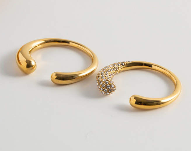 Modern Open Ring - Open Gold Steel PVD