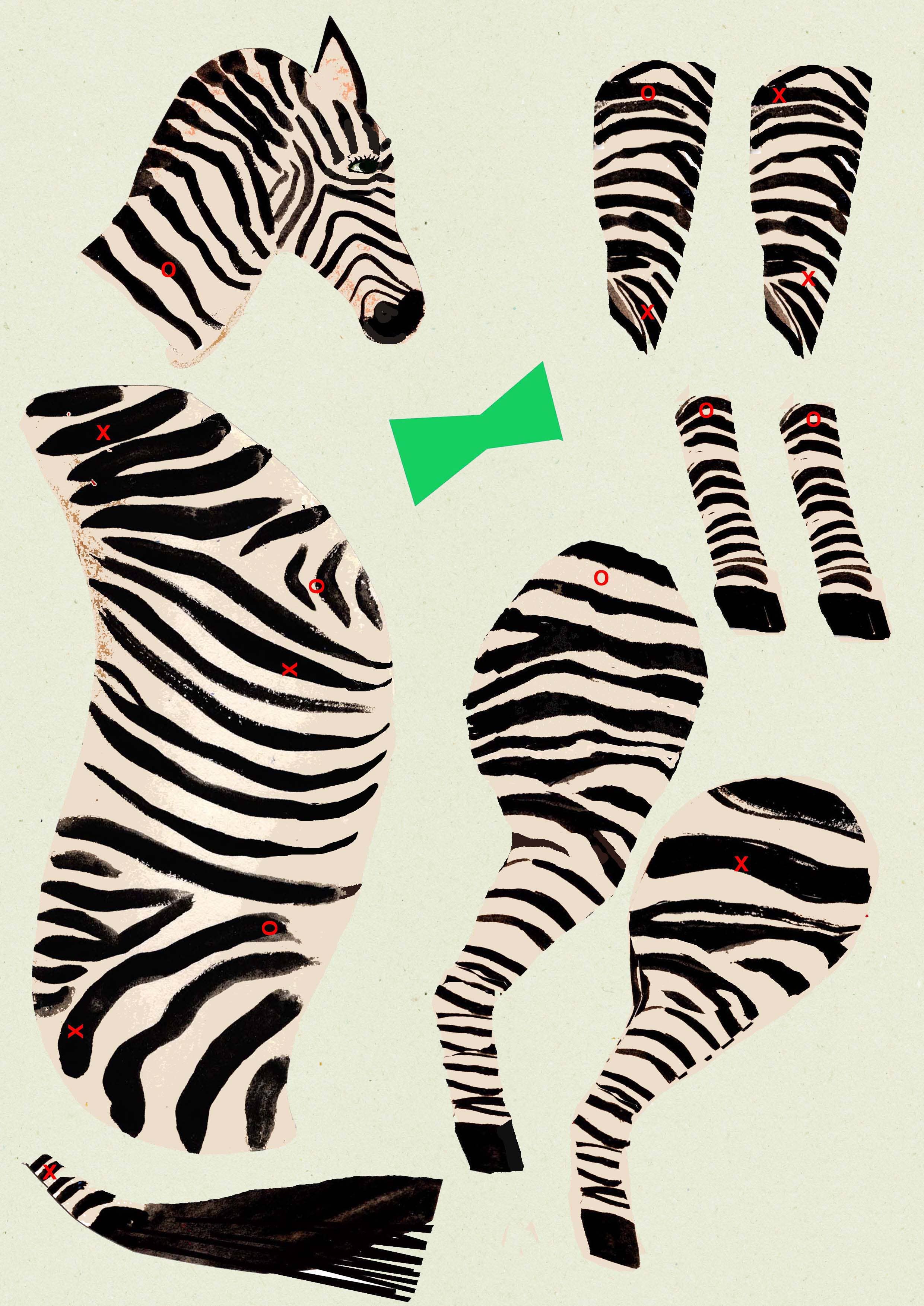 Cut and make Zebra Puppet