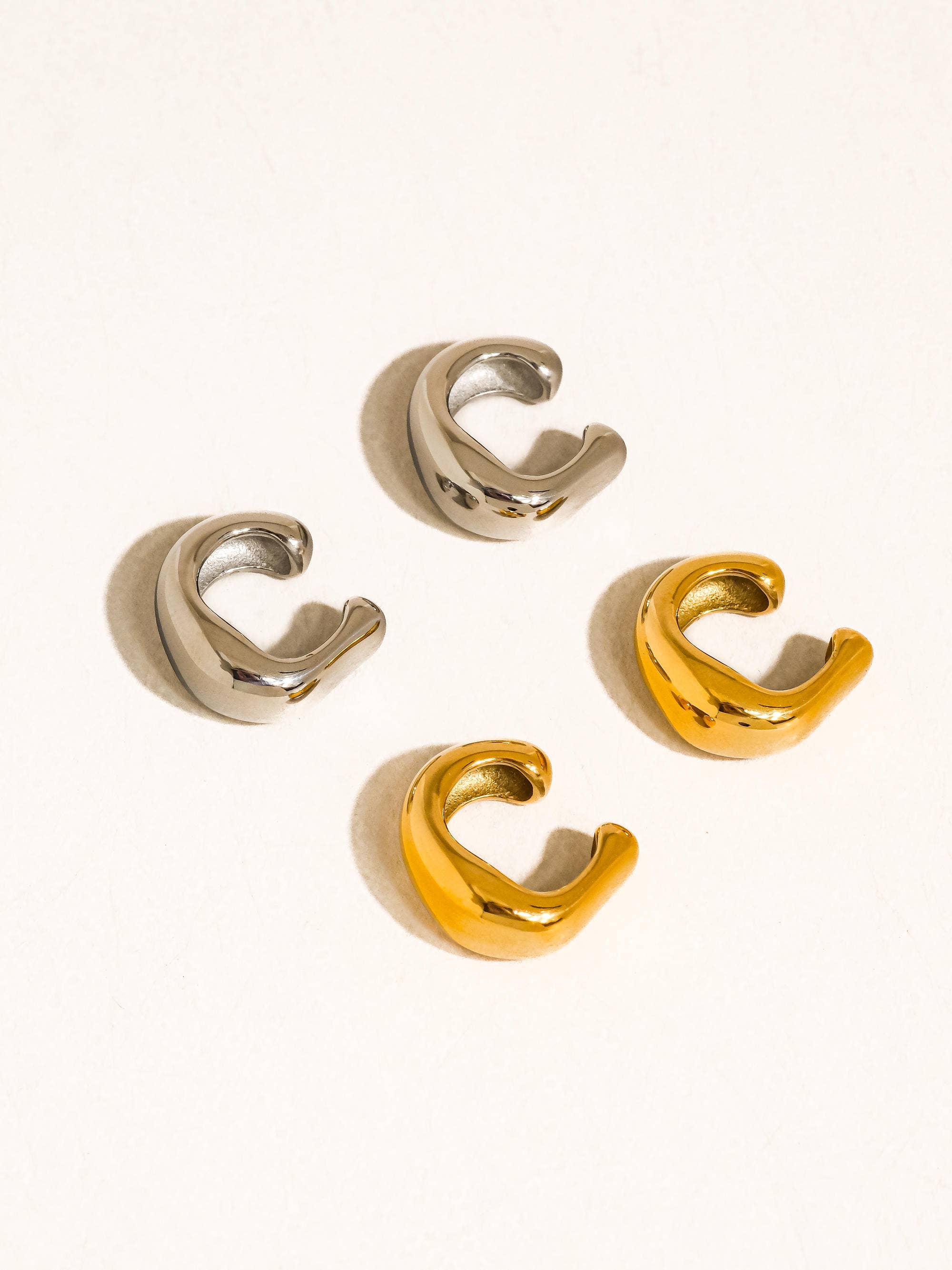 Bronte 18K Gold Non-Tarnish Chunky C Ear Cuff