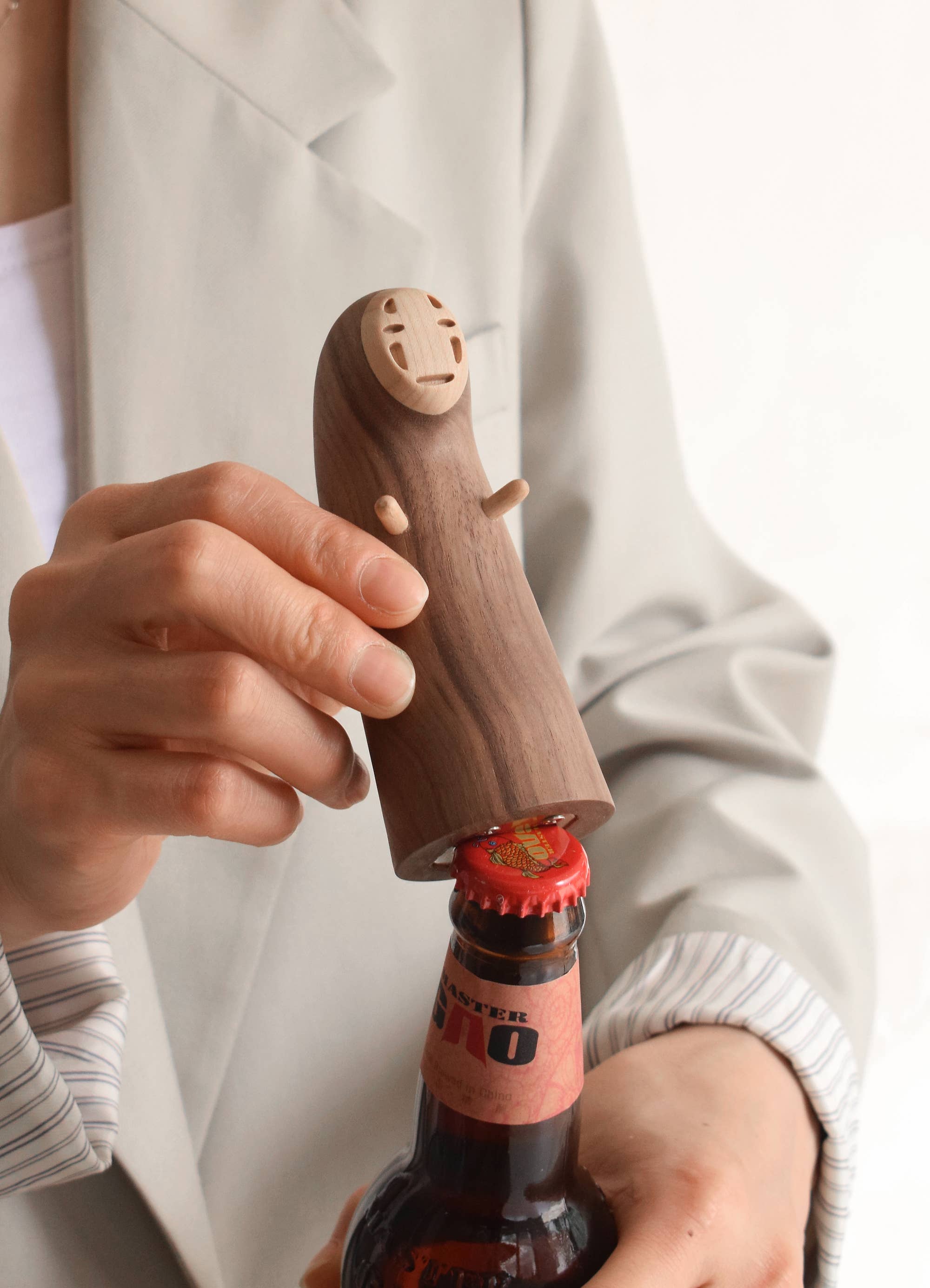 No-Face Bottle Opener - Handcrafted in Black Walnut/Sapele